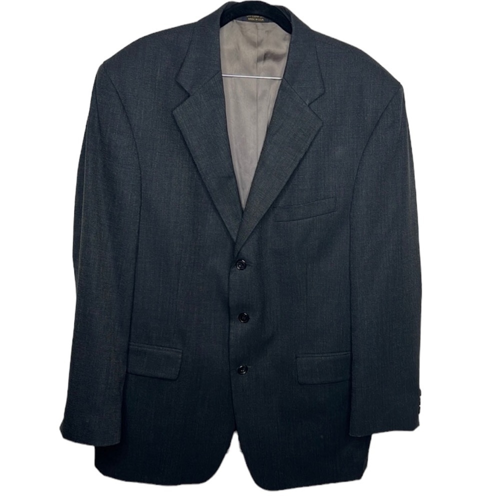 Givenchy Monsieur Black 3 Button Worsted Wool Sportscoat Sz 42R SPOTS